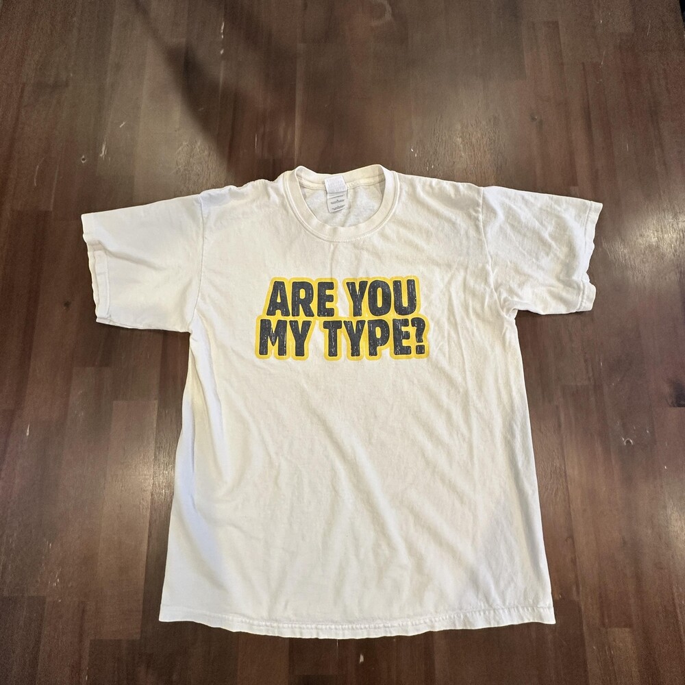 Vtg Are You My Type Shirt Mens Large White Gildan Blood Donor Funny Graphic Tee